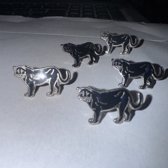 Cat Jewelry - 5pcs  Black Cat Cougar Feline Hat Coat Vest Pin Charms